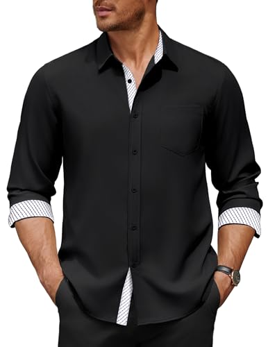 Amazon.com: COOFANDY Men's Casual Dress Shirts Long Sleeve Button